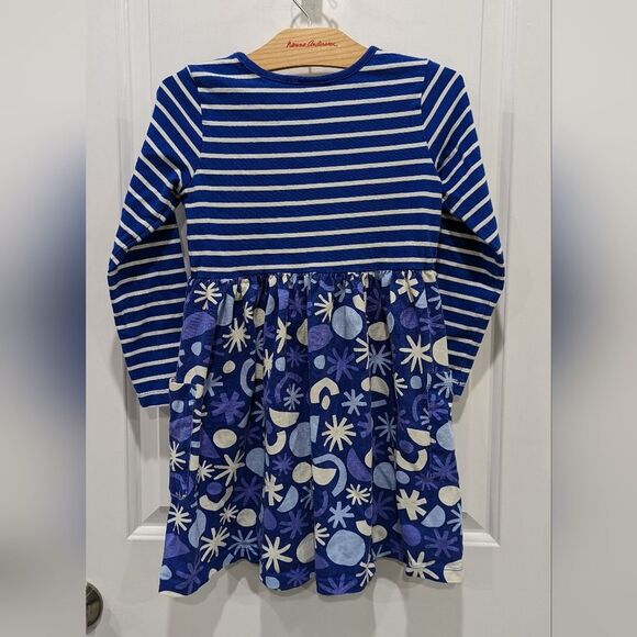 Hanna Andersson Blue Stripes Holiday Mixie Playdress Cotton Girls Size 120 6 7 - Picture 3 of 7
